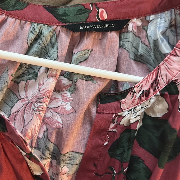 Banana Republic Floral Midi Dress Sz M - Picture 2 of 3